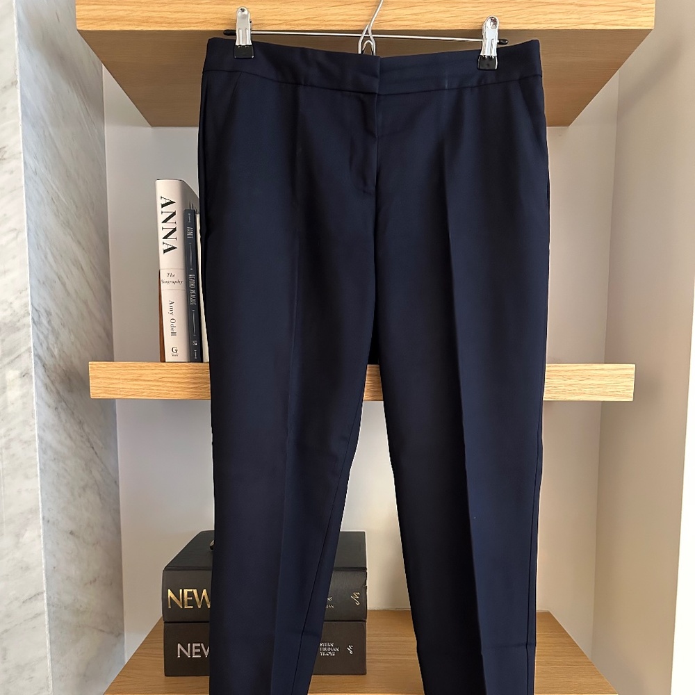 J. Crew Paley Cropped Super 120s Trousers, navy, size 6